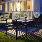 VCUTEKA Mosaic Solar Light, Solar Garden Decorative Lights Outdoor Waterproof LED Pathway Stake Light for Landscape Patio Yard Deck Walkway Decoration, 2 Pack