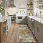 Runner Rug for Hallway Kitchen, 2'6"x10' Machine Washable Runners Rug for Entryway, Soft Modern Abstract Throw Rugs, Low Pile Floor Cover with Non Slip Backing, Orange Green