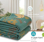 Boho Throw Blanket for Bed, 100% Pure Cotton Ultra Soft Rustic Quilt, Farmhouse Decor Bed Blankets, All Season Rustic Throw for Sofa Couch Chair(91''x 98'', Bird A)