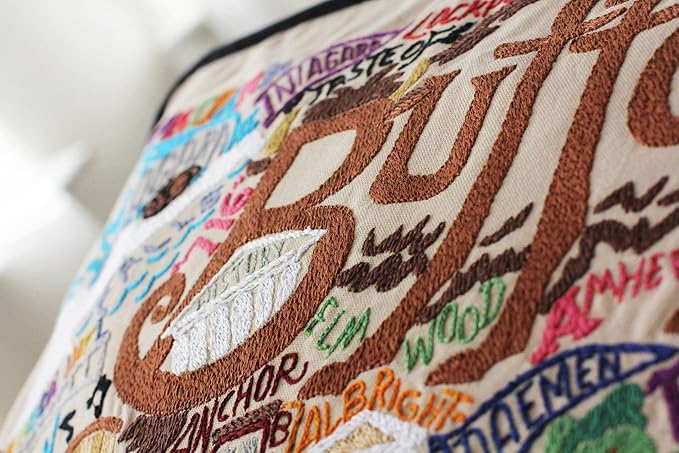 Catstudio Buffalo Embroidered Decorative Throw Pillow