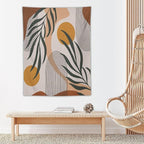 ICMOLYYENLO Boho Plant Aesthetic Tapestry, Abstract Medieval Arch Sun Home Aesthetic Wall Hanging For Bedroom Living Room Dormitory Tapestry 40x60 Inches