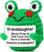 LEJIAJINW Gifts for Her Christmas Birthday, from Grandma Grandpa to My Christmas, Funny Encouragement Affirmation Positive Gift for Her, Handmade Crochet Frog Stocking Stuffer Valentine