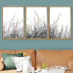 SIGNWIN 3 Piece Framed Canvas Wall Art Wild Grass Field Nature Wilderness Photography Abstract Contemporary Landscape Canvas Prints Home Artwork Decoration for Living Room,Bedroom - 16"x24"x3 Natural