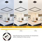 WELAKl Black Modern Square Chandelier, Square Ceiling Light Fixture, Contemporary Chandelier Pendant Light for Kitchen lsland, Dining Room, Bedroom