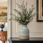 Ceramic Vase Flower Vase Double Glazed Crackle Finish Decorative Vase Modern Style for Flowers Pampas Grass Indoor Living Room Dining Table Office Home Decor