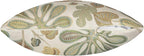 Mika Home Set of 2 Jacquard Tropical Leaf Pattern Oblong Throw Pillow Covers Accent Pillowcase 12X20 Inches,Green Cream