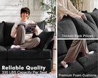 102.6" Modular Sectional Sofa, L Shaped Couch Set for Living Room, 3-Seater Comfy Cloud Couches with Movable Storage Ottoman,DIY Combination - Chenille Black