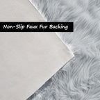 Goolela Super Soft Faux Sheepskin Grey 2x6 Runner Rug, Plush Fur Throw for Bedroom, Dorm, Office