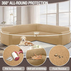 HDCAXKJ Sectional Couch Cover L Shape Stretch Sofa Covers Washable Jacquard Corner Couch Slipcover Non Slip Sectional Slip Cover U Shaped Furniture Protector for Pets Dogs (Apricot, Small)