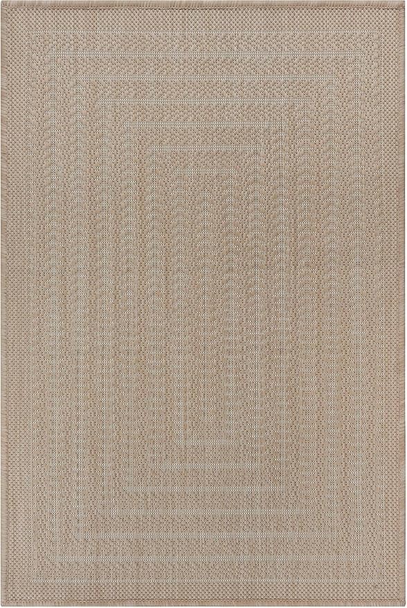 Adiva Rugs Outdoor Indoor Area Rug, Weather Resistant, Easy to Clean, Stain Resistant Floor Mat for Dining Room, Backyard, Deck, Patio (Natural Beige, 2' x 3')