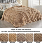 GONAAP Fuzzy Faux Fur Throw Blanket Brown Super Soft Cozy Plush Fuzzy Shaggy Blanket for Couch Sofa Bed (Brown, Throw(50"x60"))