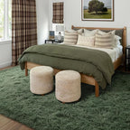 5x7 Ft Shag Green Area Rug for Bedroom Living Room, Ultra Soft Fluffy Furry Rugs for Indoor Floor, Aesthetic Carpet for Kids Home Decor