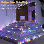 Solar String Lights 240LED 79FT, IP67 Waterproof String Lights for Outside with 8 Lighting Modes, Upgraded Solar Panel Fairy Lights for Garden Party Wedding Decorations (Multicolor)