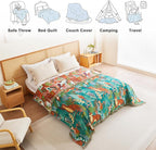 MSGKV Throw Blanket for Couch Cotton Muslin Breathable Animals Blanket 50"x60" Sofa Chair Blankets for All Seasons Lightweight Farmhouse Blankets Home Decor