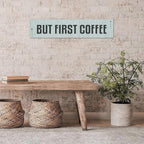 Generic Funny Wood Sign But First Coffee Rustic Wooden Hanging Sign Home Farmhouse Kitchen Wall Decoration 16 x 4 Inch