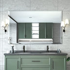 Mirrorons Beveled Mirror, Bathroom Mirrors for Wall 48" x 30", Frameless Rectangle Bathroom Mirror with Beveled Edge, Hangs Horizontally or Vertically