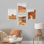 SIGNWIN Framed Arizona Texas Mountain Valley Wall Art, Set of 4 Landscape Wall Decor Prints, Nature Wilderness Wall D¨¦cor for Living Room, Bedroom - 12"x16" White