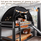 Sherilyn Full Size Bed Canopy Bed Tents Dream Tent on Bed Privacy Space Blackout Sleeping Tents Indoor Breathable Portable Cottage Drafty Room Floor (Large Black)