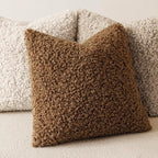 Foindtower Set of 2 Curly Teddy Wool Pillow Covers Decorative Boucle Textured Lumbar Throw Pillow Faux Fur Sherpa Pillowcases Sheepskin Fuzzy Cushion Case for Sofa Bedroom Car 12"x20" Dark Bronze