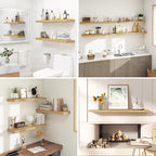 Dreamland 48 Inches Floating Shelves for Wall, 9.3" Deep Long Floating Shelves Set of 1, Large Display & Storage Shelf, Wall Shelf for Bathroom Bedroom Living Room Kitchen Office, Oak