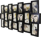Jerry & Maggie 4X6 Collage Picture Frames for Wall Decor, 21 Opening Collage Wall Hanging for 6x4 Photo, Multi Picture Frame Set with One-piece Design Black