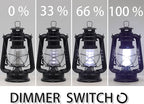 YAKii LED Vintage Lantern Metal Hanging Hurricane Lantern 12 LED Dimmer Switch Cold White Battery Operated Power Outage Indoor Camping Lighting Outdoor Brooklyn Decoration (Black Pack of 8)