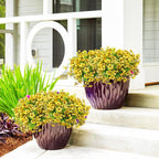 24 Bundles Artificial Flowers for Outdoors & Indoors – UV Resistant Faux Plastic Plants for Garden, Patio, Porch, Window Box, Home Decor – Lush & Vibrant Fake Flowers, Yellow