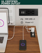 Frylr Small Folding Computer Desk – 35.8 Inch Portable Table for Craft and Study, Lightweight Desk for Small Spaces, Foldable Laptop Table Built-in AC/USB Outlets for Convenience, Dark Walnut