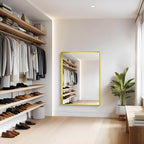 Gold Bathroom Mirror, 36x48 Inch Rectangular Framed Mirror, Large Wall Mounted Bathroom Vanity Mirror Over Sink for Bedroom,Restroom, Living Room, Hangs Vertically or Horizontally