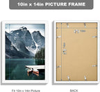 10x14 Picture Frame Set of 3 - Made of Real Glass and White Wooden Frame, 30 x40 Diamond Frame for Wall or Tabletop Display