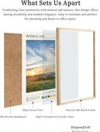 HesenDot Natural OAK Wood Framed Pennsylvania Wall Art,12x16in Appalachian Mountains Scenery Canvas Wall Print,Classic Urban Landmark Wall Decor for Living Room, Bedroom,Office Gallery Set of 1