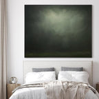 SIGNWIN 60"x72" Extra Large Framed Wall Art Moody Green Abstract Cloudscape, Minimalist Atmospheric Print for Home Living Room Bedroom Decor (Frame Assembly Required)