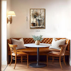 Floating Framed Farmhouse Vintage Canvas Wall Art, Country Floral Daisy Pictures Wall Decor, Wood Grain Art Paintings Poster for Living Room Bedroom Bathroom Rustic Decor 12x16 inch