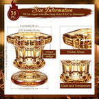 Foaincore 36 Pcs Candlestick Holders Bulk 2.36 Inch Taper Candle Holders Small Glass Candle Holder for Wedding Table Centerpiece Party Decoration (Amber)
