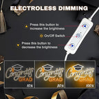 SELICOR Congrats Graduation Neon Sign with Cap - 15" x 8", Adjustable LED Light Up Sign for Prom Party, Photos, Class of 2025 Celebrations, Graduation Gift for Dorm Backdrop Room Decor