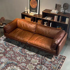 RUGSURE Washable Area Rugs - Perfect for Living Room, Bedroom, Kids Room, Nursery - Stain & Water Resistant Non-Slip, Pet & Child Friendly, Vintage Tribal Area Rugs (Rust and Blue, 6' x 9')