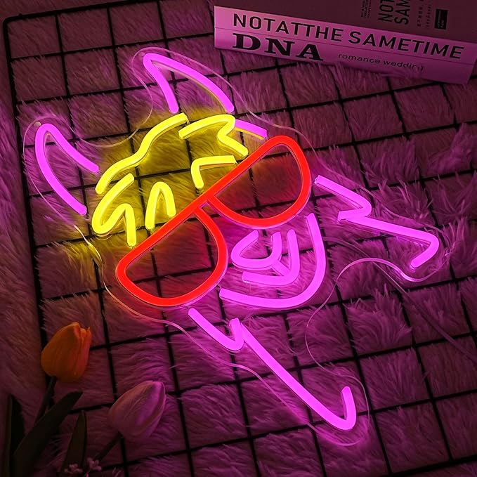 Llama With Red Glasses Neon Sign for Wall Decor Llama Neon Light Cool Animal Neon Light Sign Dimmable USB Powered Colorful LED Neon Sign for Bedroom Zoo Home Bar Pub Animal Lover Restaurant