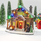 Christmas Village Moose Lodge Retreat | Christmas House Collection Accessories Figurines for Decorations and Gifts | Sound with Multicolor LED Lights