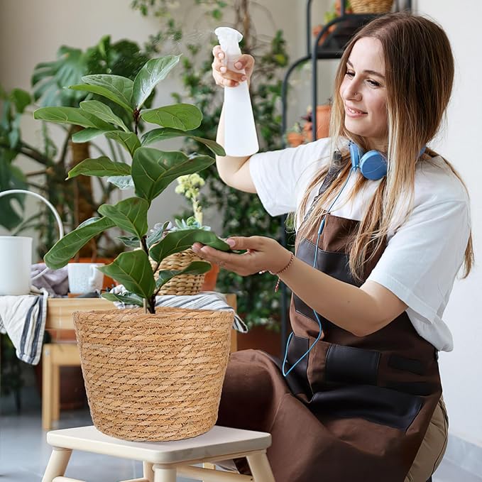 Woven Straw Flower Pot Seagrass Planters Basket Garden Plant Pot Containers Wicker Rattan Vase Sundries Organizer Storage Bins for Indoor Outdoor Plants