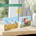 Golden State Art 6x8 Acrylic Picture Frames 5 Pack, Frameless Clear Photo Frame, Double Sided Freestanding, Tabletop Display for Home Office Desk