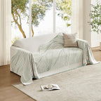 Boho Couch Cover Washable Sectional Couch Covers for Dogs Reversible Sofa Slipcover for 2 or 3 Cushion Couch Pet Friendly Furniture Protector (1# Sage Green, 91" x 118")