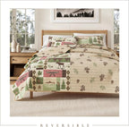 Great Bay Home 3-Piece Reversible Rustic Lodge Bedspread Full/Queen Size Quilt with 2 Shams. All-Season Quilt Set. Wilder Collection (Full/Queen)