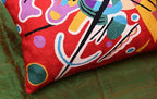 Lumbar Kandinsky Red Abstract Pillow Cover Modern Throw Pillowcase Modern Chair Cushion Red Contemporary Pillowsham Farmhouse Couch Cushions Hand Embroidered Wool Size 14x20