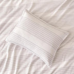 Amazon Basics Waffle Weave Microfiber 2-Piece Duvet Cover Set, Includes 1 Duvet Cover and 1 Pillow Sham, Twin, Dark Grey Striped