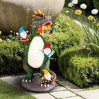 Dinosaur Eating Gnomes Garden Decor Statue - Funny Dinosaur Gnome Massacre Outdoor Decor for Yard, Patio, Lawn Ornaments - Garden Gifts for Mothers Day, Housewarming, Festival