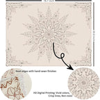 Damanse Floral Tapestry Wall Hanging Cute,Boho Wall Tapestry for Bedroom Aesthetic,Mandala Living Room Decor for Teen Girls (Flaxen, 59.80" x 78.70")