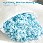 Cooling Pillow for hot Sleepers - Pillow for Side and Back Sleeper - Adjustable Bed Pillows Queen for Neck and Shoulder Pain Relief - Shredded Memory Foam Cooling Gel Pillow with Extra Fill