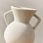 LUKA Antique Ceramic Vase with 2 Handle,9.25 inches Rustic Vase Minimalist Decor, Decorative Vases for Home Decor, Table, Living Room, Shelf, Christmas Decoration(Large,White)