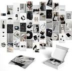 Mystic Black & White Aesthetic Wall Collage Kit – 50 Bold & Mysterious Photos, 4"x6" Semi-Gloss Prints for Teen Girls Dorm Room Decor, Monochrome Minimalist Art, Ideal Gift for Birthday & Graduation