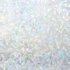 Volcanics Rainbow Window Privacy Film - Decorative Stained Glass Film, Static Window Clings, Heat Control Tinting - Grayish Silver, 35.4 x 78.7 inches